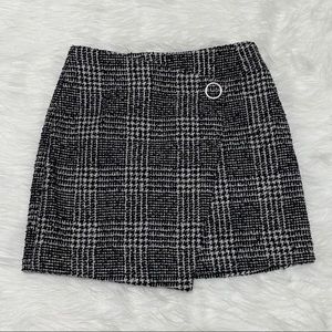 H&M Tweed Plaid Mini Skirt